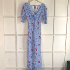 Vibrant springtime bias cut sweetheart dress